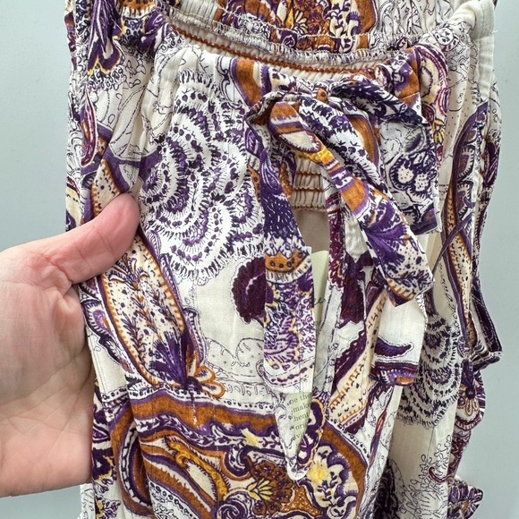 BAND OF THE FREE Paisley purple loose fit woman cottagecore maxi dress NWT M - Picture 11 of 15